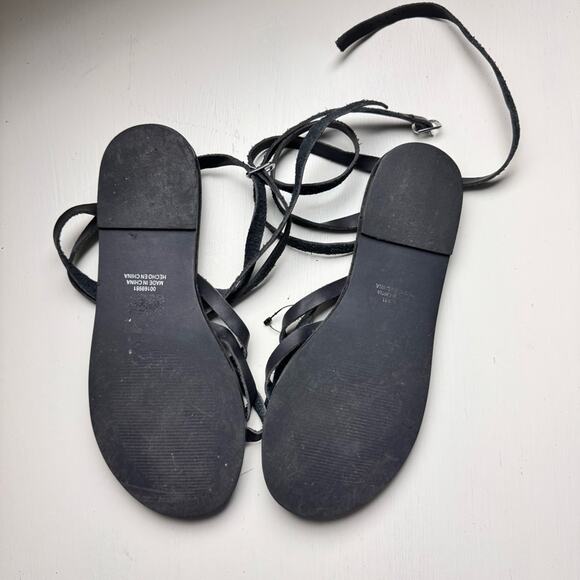 Forever 21 Black  Ankle Strap Gladiator Style Sandals Sz 7 - Picture 7 of 9